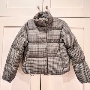 Uniqlo down jacket XS patterned grey